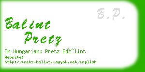 balint pretz business card
